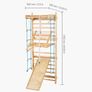 Swedish Ladder Wall Gym, 8-in-1 15 Levels Solid Wood Indoor Jungle Gym, 220LBS Wall Stall Bars Climbing Playset with Wall Ladder, Slide Board, Pull-Up Bar, Gym Rings, Swing Seat, Rope Ladder Image 2