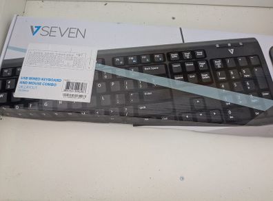 V7 USB Wired Keyboard and Mouse Combo (UK Layout)