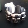Gothic Stainless Steel 7 Skull Rings with Black Cubic Zirconia Stones (Set of TWO in Size X) Image 3