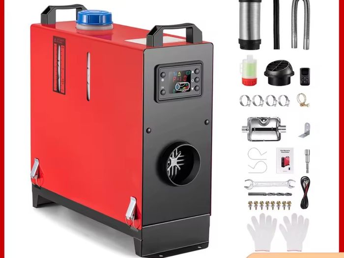 8KW Diesel Heater 12V , LCD, Auto Start-Stop, 1.5m Cord, High Altitude Mode for RV Camping Tent  Power supply extra 30 euro , but can be connected to a battery 12v or 24v