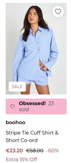 Boohoo shirt and shorts set