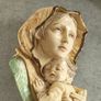 Vtg Virgin Mary Madonna Child Baby Jesus Wall Hanging Resin Religious Plaque 7 inches. Image 2
