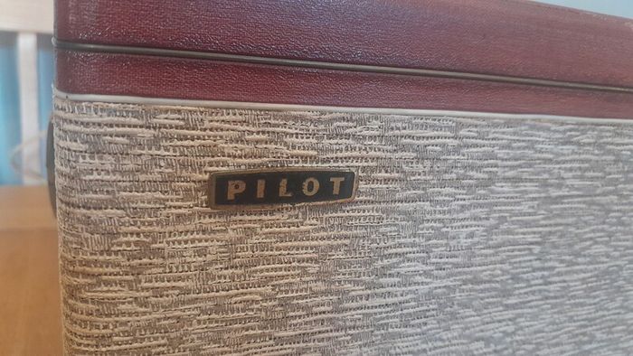 Rare 1957 Vintage Pilot Encore RC126, portable suitcase, record player. Excellent Vintage Condition. BSR 4 speed Turntable. Plays 33/3 and 45 RPM, 16's and 78's