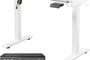 Height Adjustable Electric Standing Desk Frame Two-Stage With Heavy Duty Steel Stand up Desk Computer Desk with Automatic Memory Smart Pannel (White)