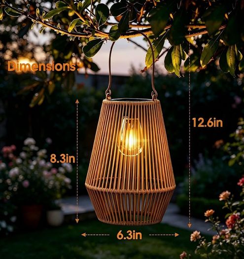 2 Solar Lanterns Outdoor Garden & Patio Lights