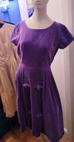 1950s Purple Velvet Vintage Dress