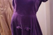 1950s Purple Velvet Vintage Dress