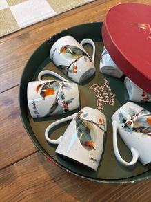Christmas Tipperary Robin Mugs Set