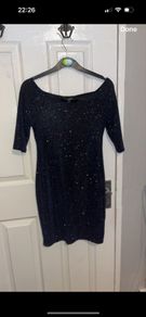 New Look Petite navy sparkly dress