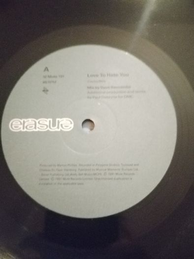 Vinyl erasure I Love To Hate You