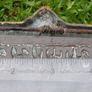 Antique Small Gothic  Brass Letter Slot, Antique Brass Mail Slot Plate Image 8