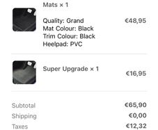 Skoda Superb MK3 car mats New