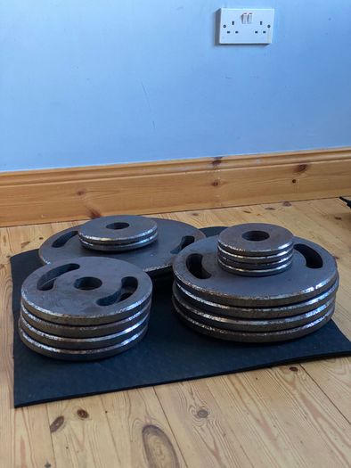 Complete Home Gym Weight Set, 100kg Plates + 20kg Olympic Barbell + Adjustable Bench