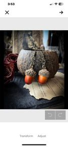 Artificial acorn earrings Beautiful autumn colours