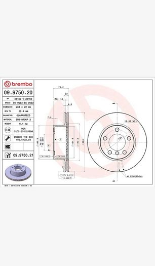 Brembo Brake Disc (x2)-284mm