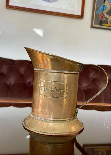 Antique Dutch Melkkan Brass Milk Can Vintage Decoration Authentic Brass Milk Can