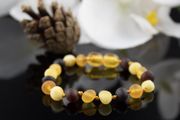 Amber Teething Bracelet Anklet Necklace with Gift Box Laboratory Certified Genuine Multicolour Raw Unpolished Healing Beads