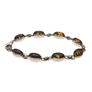 Vintage 925 Sterling Silver & Dark Brown Natural Baltic Amber Bracelet Image 6