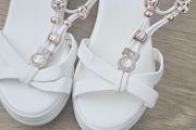 White Wedges Size 4 Brand new