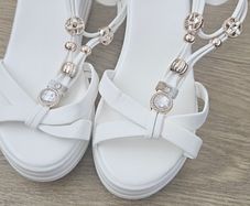 White Wedges Size 4 Brand new