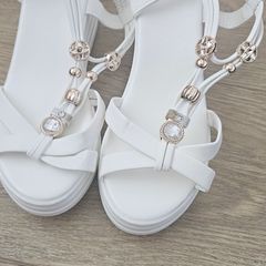 White Wedges Size 4 Brand new