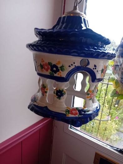mid century ceramic birdcage light