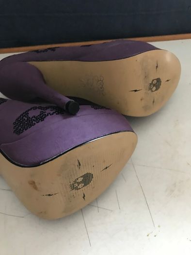 Pre-loved 'Iron Fist' Purple/Black Sequins Platform Stiletto Shoes