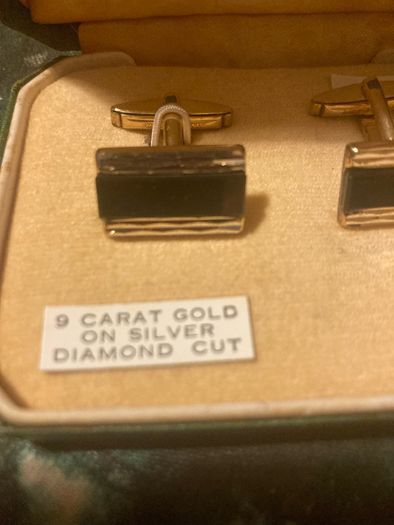 1940s vintage cuff links 9 carot gold on silver free postage