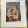 Framed Indian Folk Art, Royal Princess with Pigeon, Mughal Art, Indian Royal Queen , Indian Prints, Indian Printable Wall Art, Indian Art, Vintage Image 2