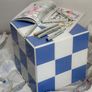 Handmade Tile Cube, Designer Ceramic Art Object, Side Table Image 6