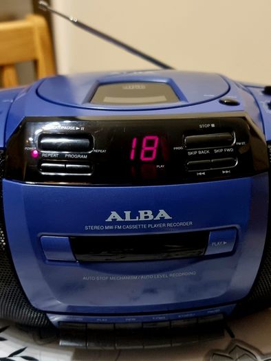Alba CX 530 Portable Stereo Radio CD Cassette Recorder, Working.