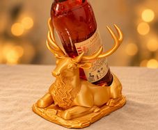Stag Wine Bottle Holder, Gold or Silver 3D