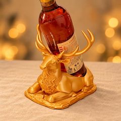 Stag Wine Bottle Holder, Gold or Silver 3D