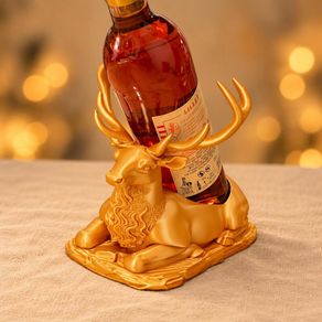 Stag Wine Bottle Holder, Gold or Silver 3D