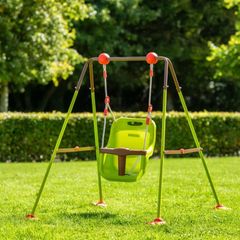 Smoby Metal Baby Swing Set with High-Back Bucket Seat (Anti-UV Treated)