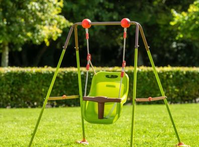 Smoby Metal Baby Swing Set with High-Back Bucket Seat (Anti-UV Treated)