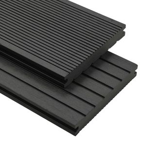 WPC Solid Decking Boards with Accessories 16 m(sqr) 2.2 m Black