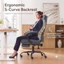 Ergonomic Office Chair with Footrest Heavy Duty Fabric Adjustable Height Image 4