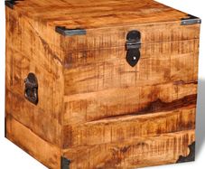 Storage Chest Cubic Rough Mango Wood