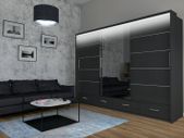 Sliding Doors Wardrobe S 253cm LED - Black