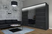 Sliding Doors Wardrobe S 253cm LED - Black