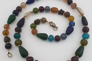Antique African Style Mix MultiColor Glass Beads Necklace