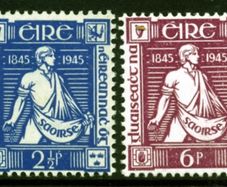1945 Ireland Centenary of the Death of Thomas Davis (Founder of the Young Ireland Movement) Commemorative Stamps Mint Hinged (MNH)