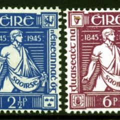 1945 Ireland Centenary of the Death of Thomas Davis (Founder of the Young Ireland Movement) Commemorative Stamps Mint Hinged (MNH)