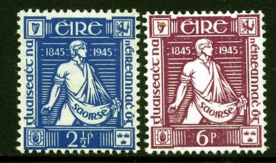 1945 Ireland Centenary of the Death of Thomas Davis (Founder of the Young Ireland Movement) Commemorative Stamps Mint Hinged (MNH)