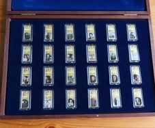 Life of Albert Einstein set of 24 Gold plated Bars.
