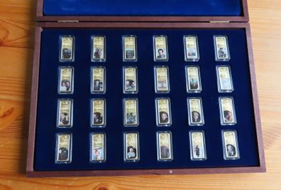 Albert Einstein set of 24 Gold plated Ingot Bars.