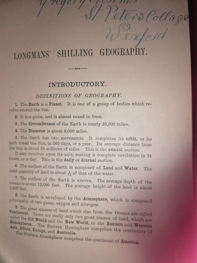 Long man's Shilling Geography 1921