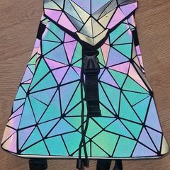 Holographic Geometric Reflective Back Pack