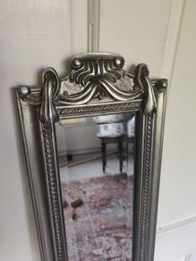 Hanging Mirror Embossed Silver